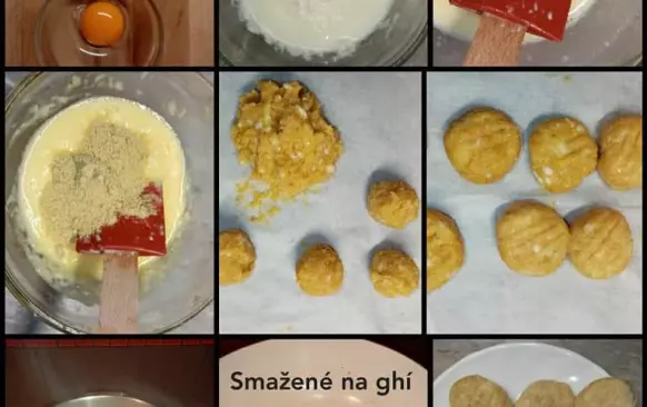 Nastrouháme mozzarellu, dáme do MV na 1 minutu rozpustit se solí. Vodu slijeme, přimícháme žloutek a mouku, umícháme těsto.
Mokrou rukou vytvarujeme asi 11 kuliček, ty splácneme vidličkou do tvaru noků. Pokud by bylo těstíčko řídké, můžete přidat ještě trošku mouky.