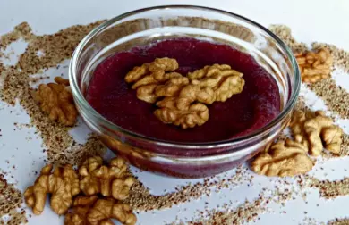 Ostružinový teff dezert