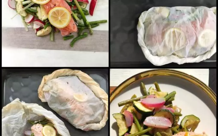 Losos na zelenině v papilotě