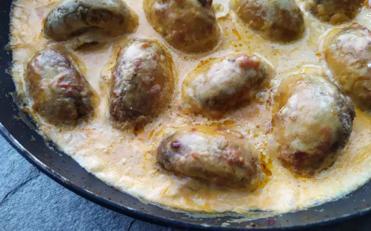 Toskánské žampiony v sýrové omáčce