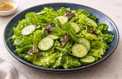 Jednoduchý listový salát s citronovou zálivkou