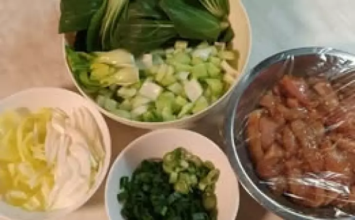 Kuřecí stir-fry s pak choi a jarní cibulkou - LC