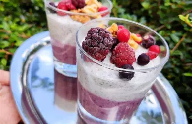 Dvoubarevný chia pudink