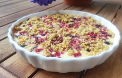 Low carb koláč s ovocem a sýrem cottage